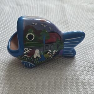 Mexican Folk Art Clay Pottery Fish